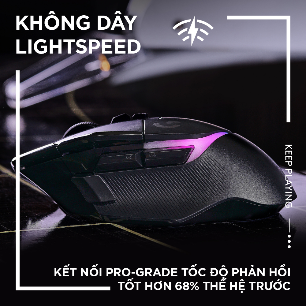 Chuột game không dây Logitech G502 X PLUS LIGHTSPEED – switch LIGHTFORCE Hybrid, RGB Lightsync, Cảm biến Hero 25K, Windows/Mac OS - Hàng Chính Hãng