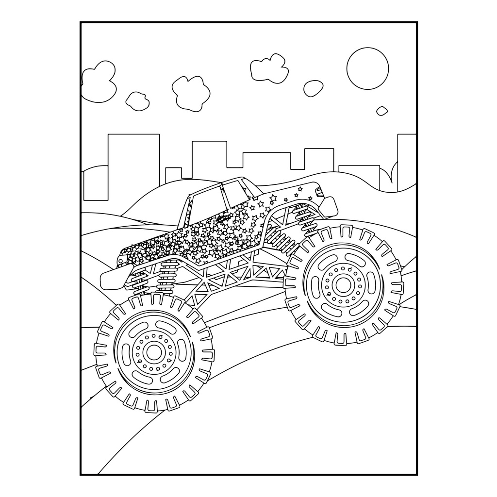 Set 30 Tranh Tô Màu Monster Truck Cực Ngầu Cho Bé Kích Thước A4 - A5. Dành  Cho Màu Sáp, Màu Chì T85 | Lazada.Vn