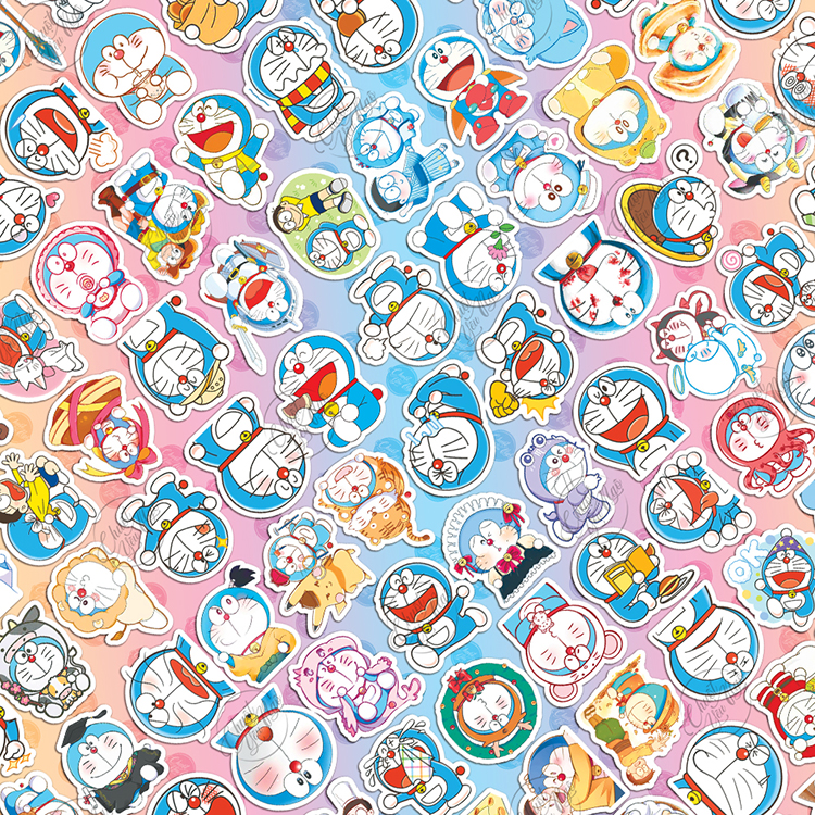Combo 100 sticker hình dán Doraemon dễ thương nobita đô rê mon