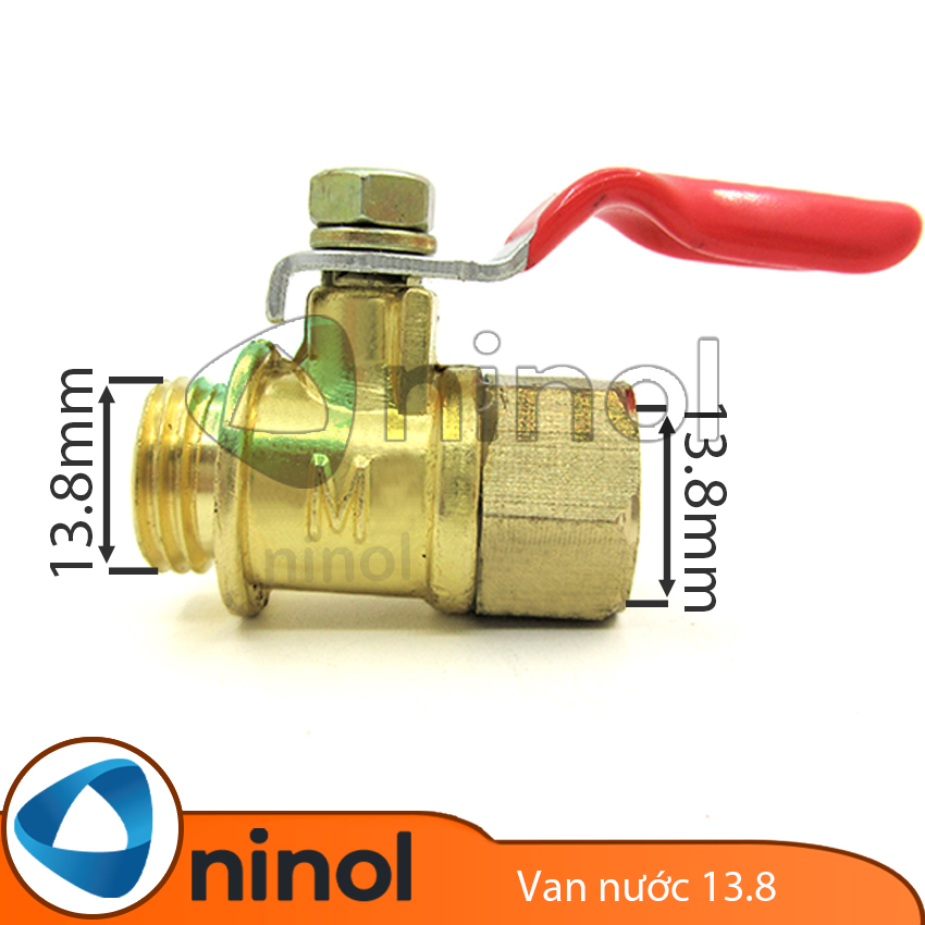 Van bi nước 1 đầu ren ngoài 1 đầu ren trong 13.8