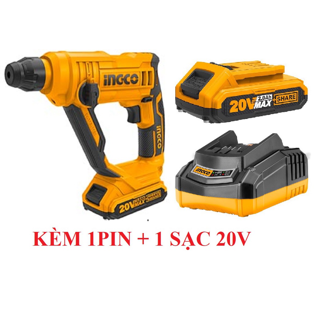 Máy khoan bê tông dùng pin 20v ingco crhli1601