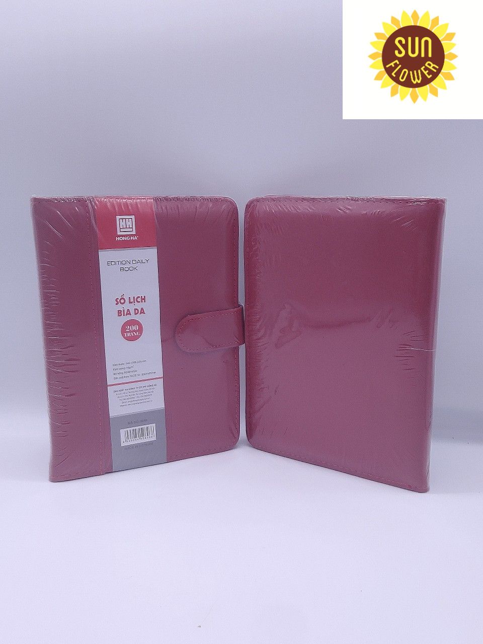 Sổ bìa da có lịch 200 trang edition daily book a5 hồng hà 2846