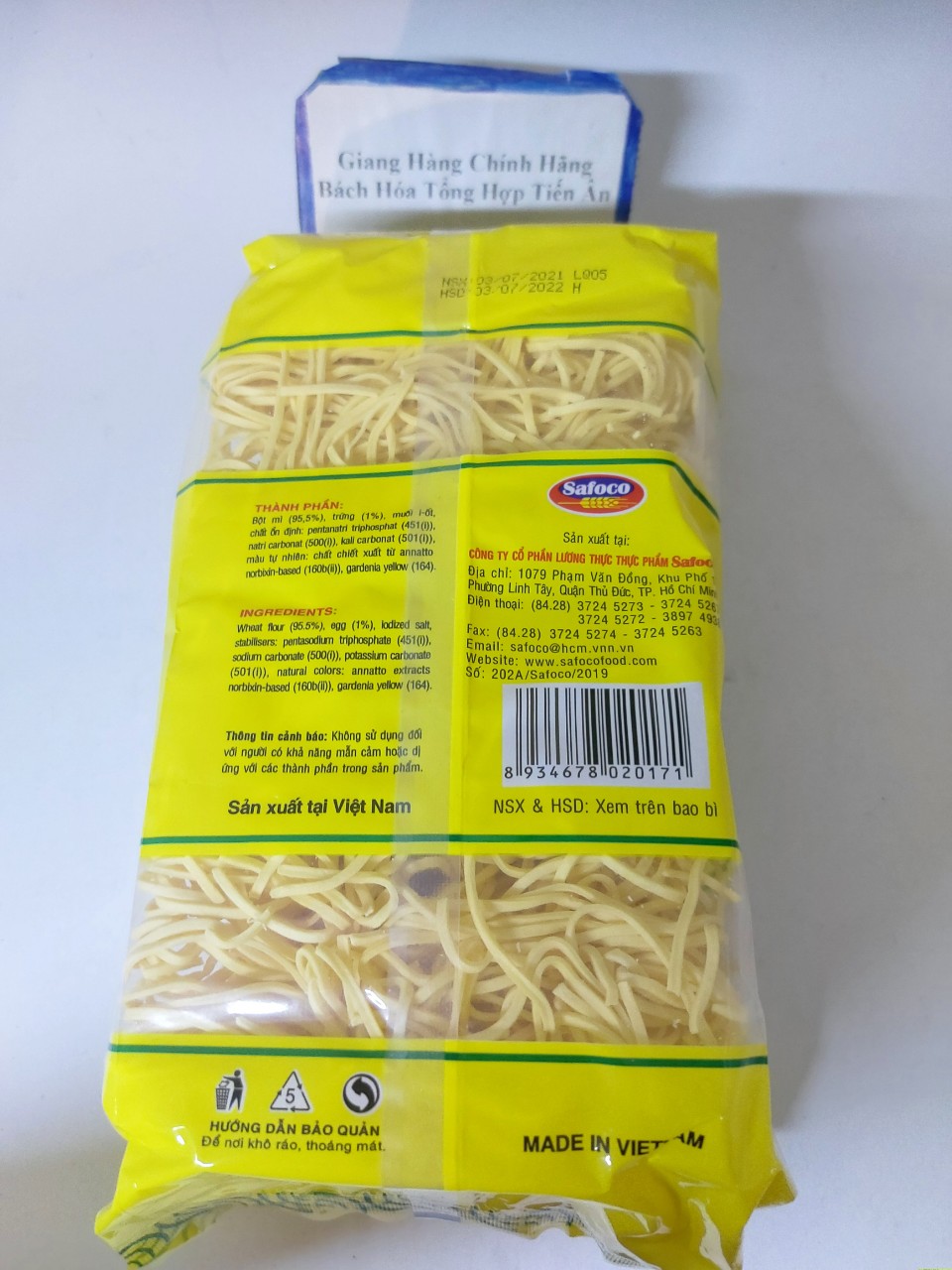 Mì trứng Cao Cấp 400- 500g ( 100% Trứng tươi )