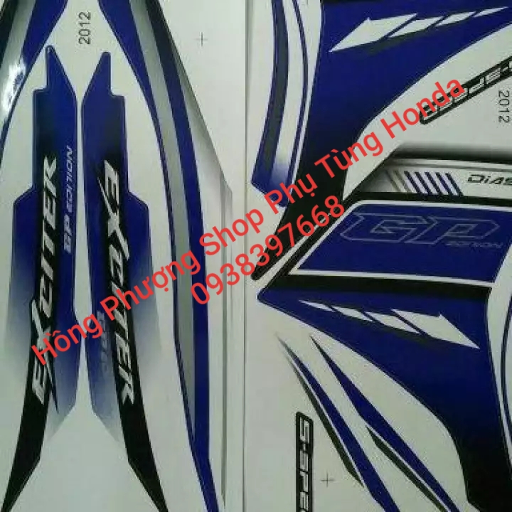 BỘ TEM EXCITER 135 XANH GP 2012 THEO XE