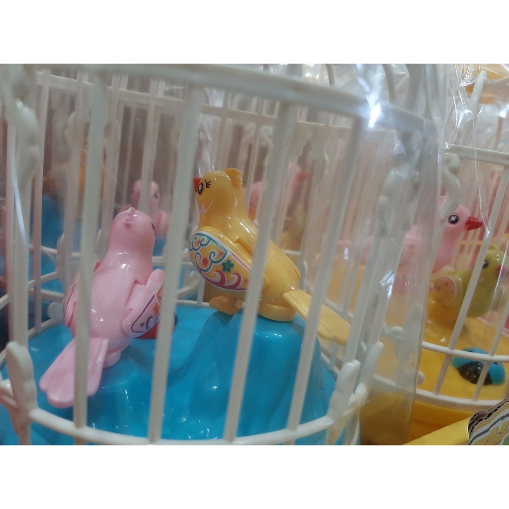 Lồng chim hót cảm ứng, có đèn và âm thanh (giao màu ngẫu nhiên)