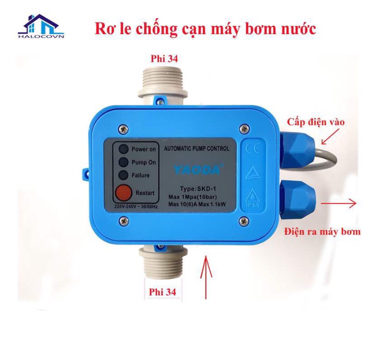 Rơle báo cạn máy bơm nước chống cháy máy