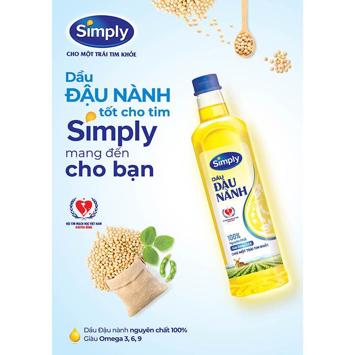 Combo 3 Chai Dầu Đậu Nành Simply 1L