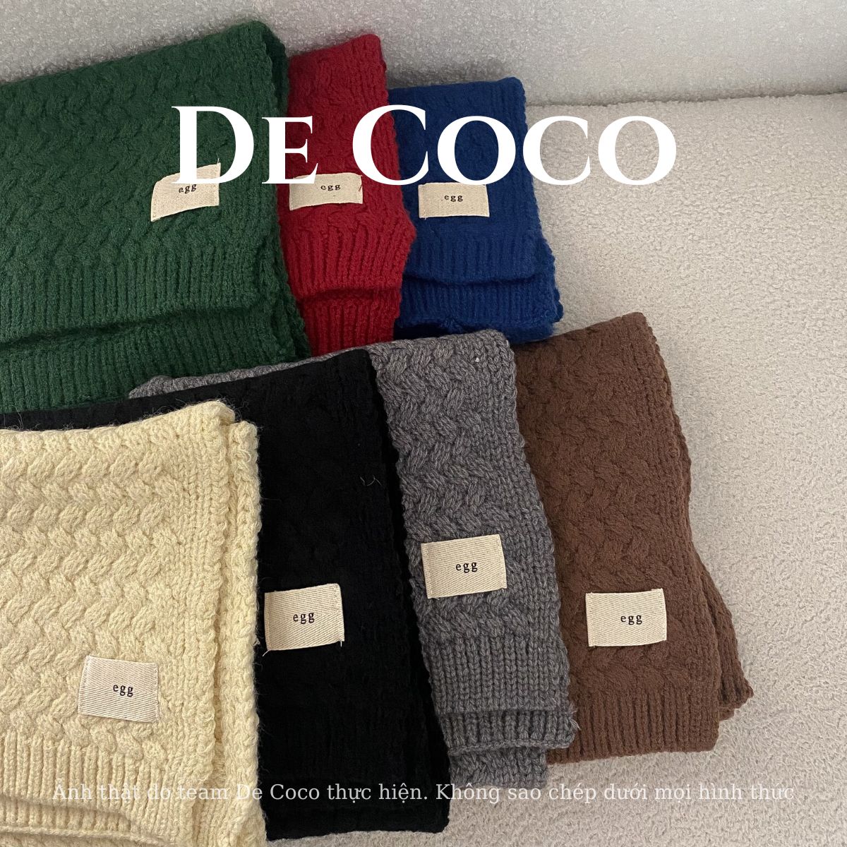 Khăn len mùa đông, khăn đan Ziczac Egg De coco