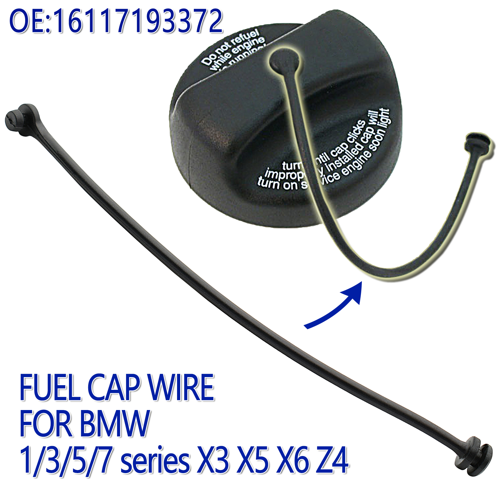 Dây nắp bình xăng dầu thông dụng cho xe BMW E81 E82 e87 E88 E46 E90 E91 E92 e93 E39 E60 E61 F07 E63 E64 X3 X5 X6 Z4