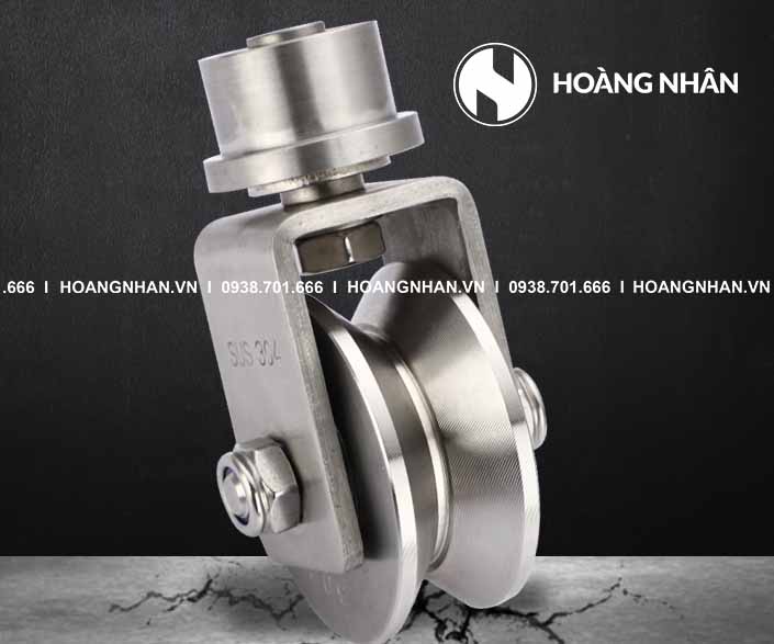 Bánh xe cửa lùa xoay 360 độ chất liệu inox 304