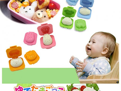 Combo 3 khuôn tạo hình cơm, làm bánh cho bé ( Hình ngẫu nhiên)