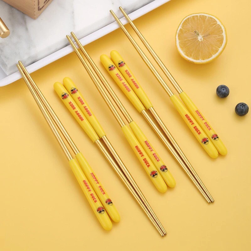 Set 5 Đôi Đũa Vịt Vàng G.Duck Inox Siêu Kute