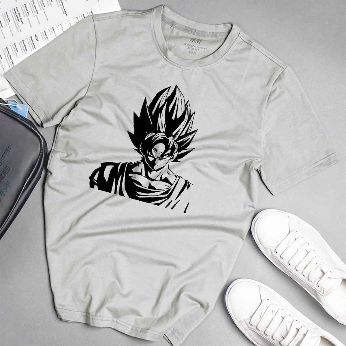 Áo phông nam goku siêu ngầu phong cách unisex màu xám