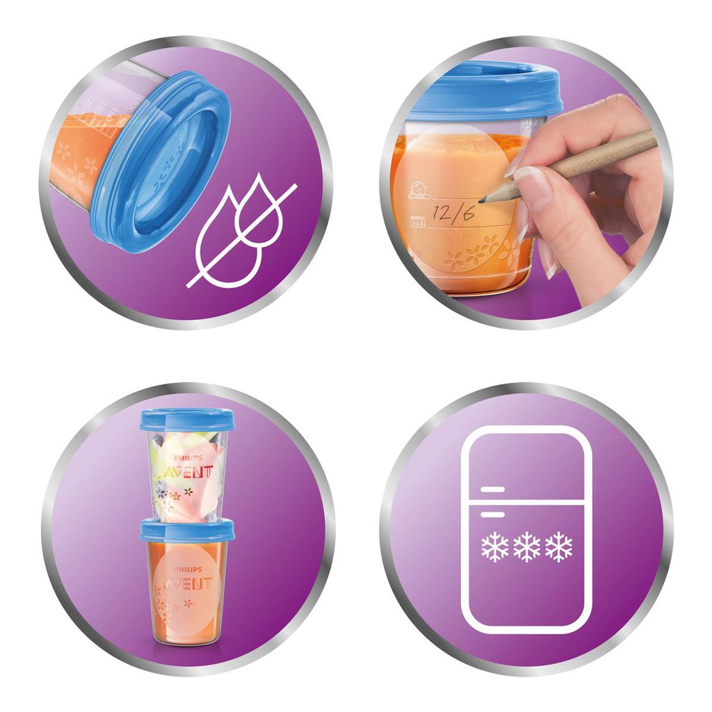 [HCM][Bộ 10 Cốc] Cốc trữ sữa Philips Avent bằng nhựa 180ml/cốc (618.10)