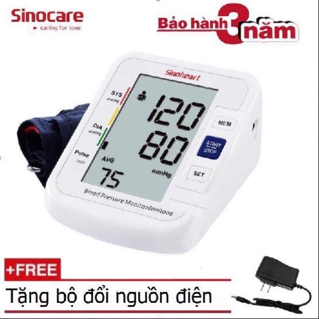 Máy Đo Huyết Áp Điện Tử Bắp Tay SinoCare Bộ Máy + Sạc