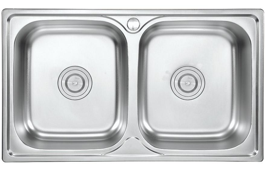 Chậu rửa chén Inox 2 hộc Eurolife EL-C8 (Trắng bạc)