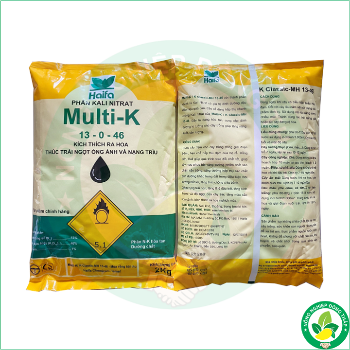 Phân KALI NITRAT Multi-K 13-0-46 Kích Thích Ra Hoa (gói 2kg)