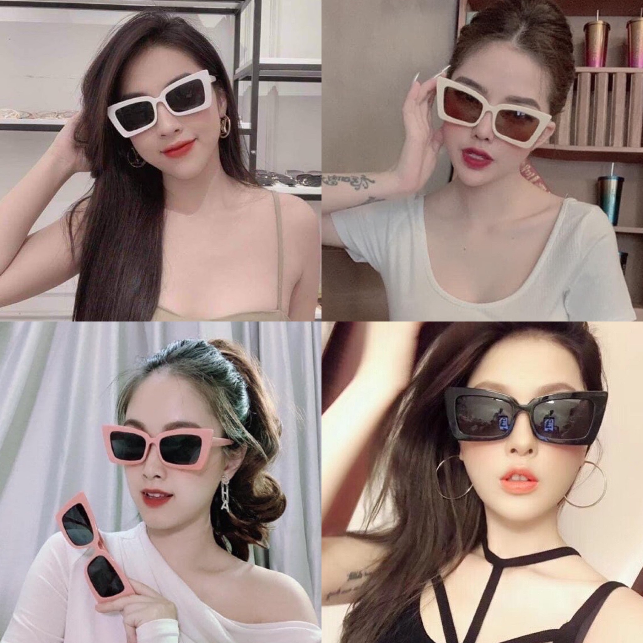 Kính mèo vuông full viền hot hit