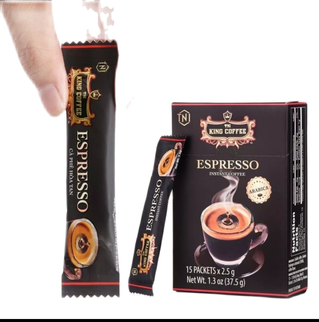 (Combo 4 Hộp) Cà phê hòa tan Đen, Hôp 15 gói x 2,5g