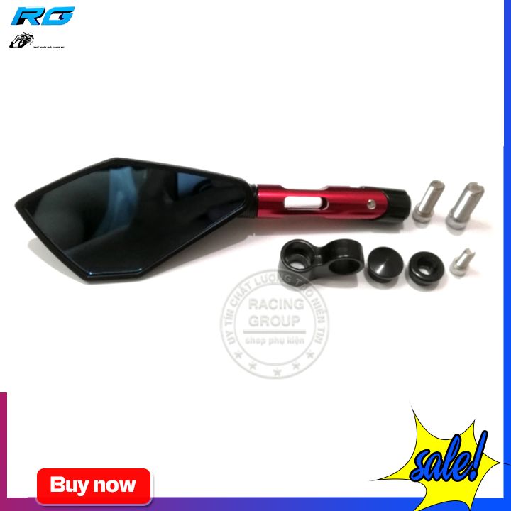 Gương Chiếu Hậu Rizoma 5 Cạnh - 1 Cặp Đỏ