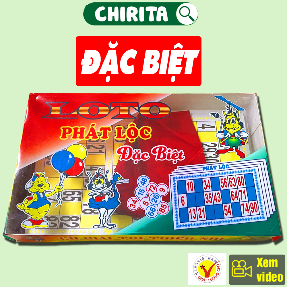 Bộ Cờ Lô Tô PHÁT LỘC Cao Cấp - Cờ Lô Tô Giấy Bingo 90 Số, Boardgame, Đồ Chơi Tết, Đồ Chơi Trẻ Em CHIRITA