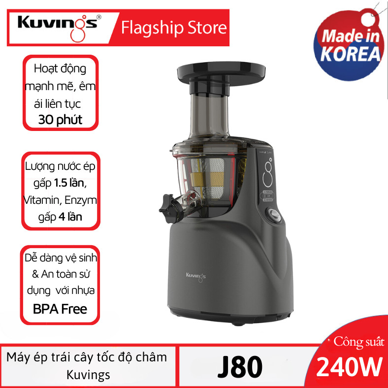 [Trả góp 0%]Máy ép trái cây tốc độ chậm Kuvings J80 (400ml) - Màu xám