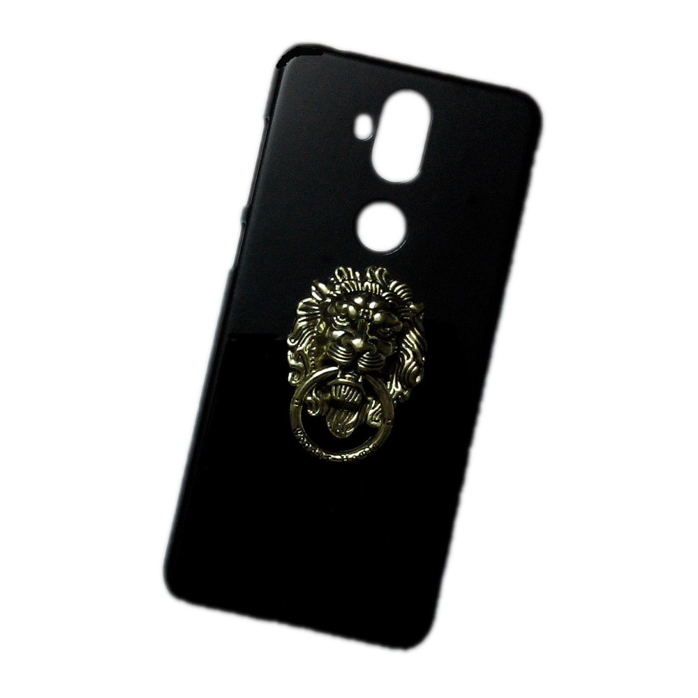 Metal bronze lion head ring stand holder back hard case cover for asus zenfone 5 lite 5q zc600kl plus m1 zb570tl 4 max zc520kl pro zc554kl selfie zd551kl 2 laser ze500kl ze550kl ze550ml ze551ml