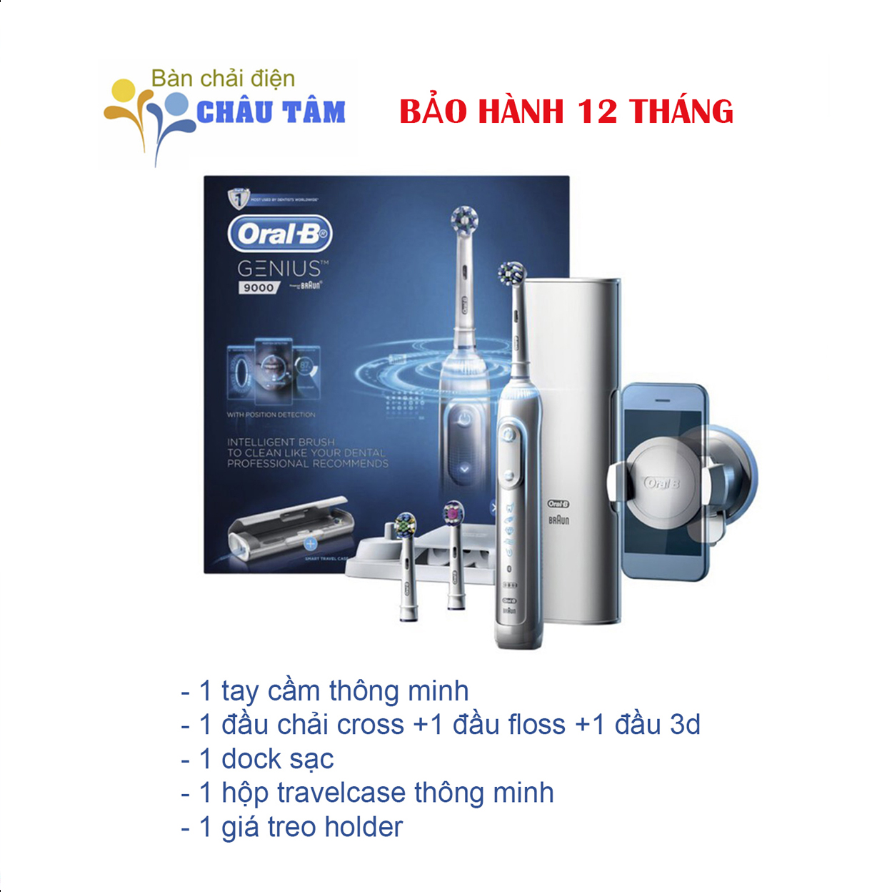 [HCM]Bàn chải đánh răng điện cao cấp Oral-B Genius 9000  )