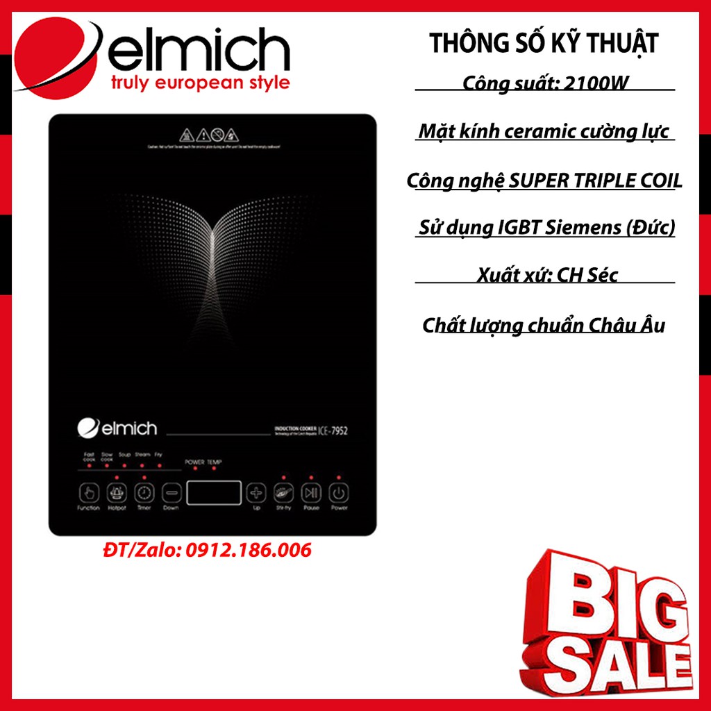 BẾP ĐIỆN TỪ ELMICH ICE-7952 CHÍNH HÃNG