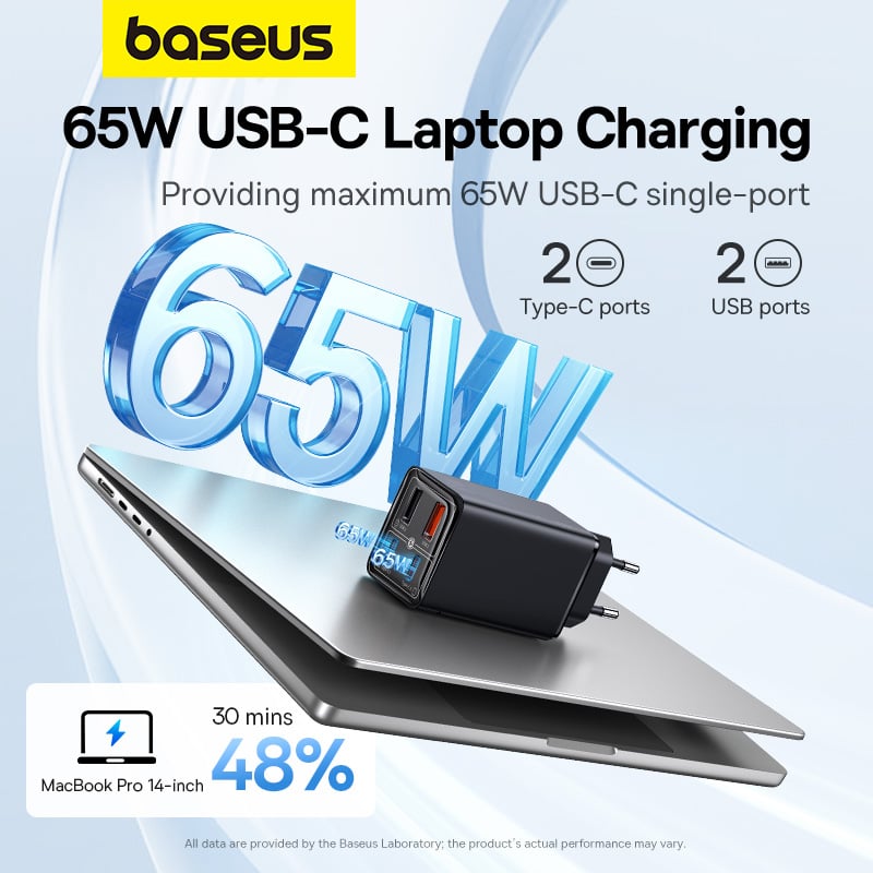 Củ Sạc Nhanh Baseus GaN6 Pro Fast Charger 2C+2U 65W