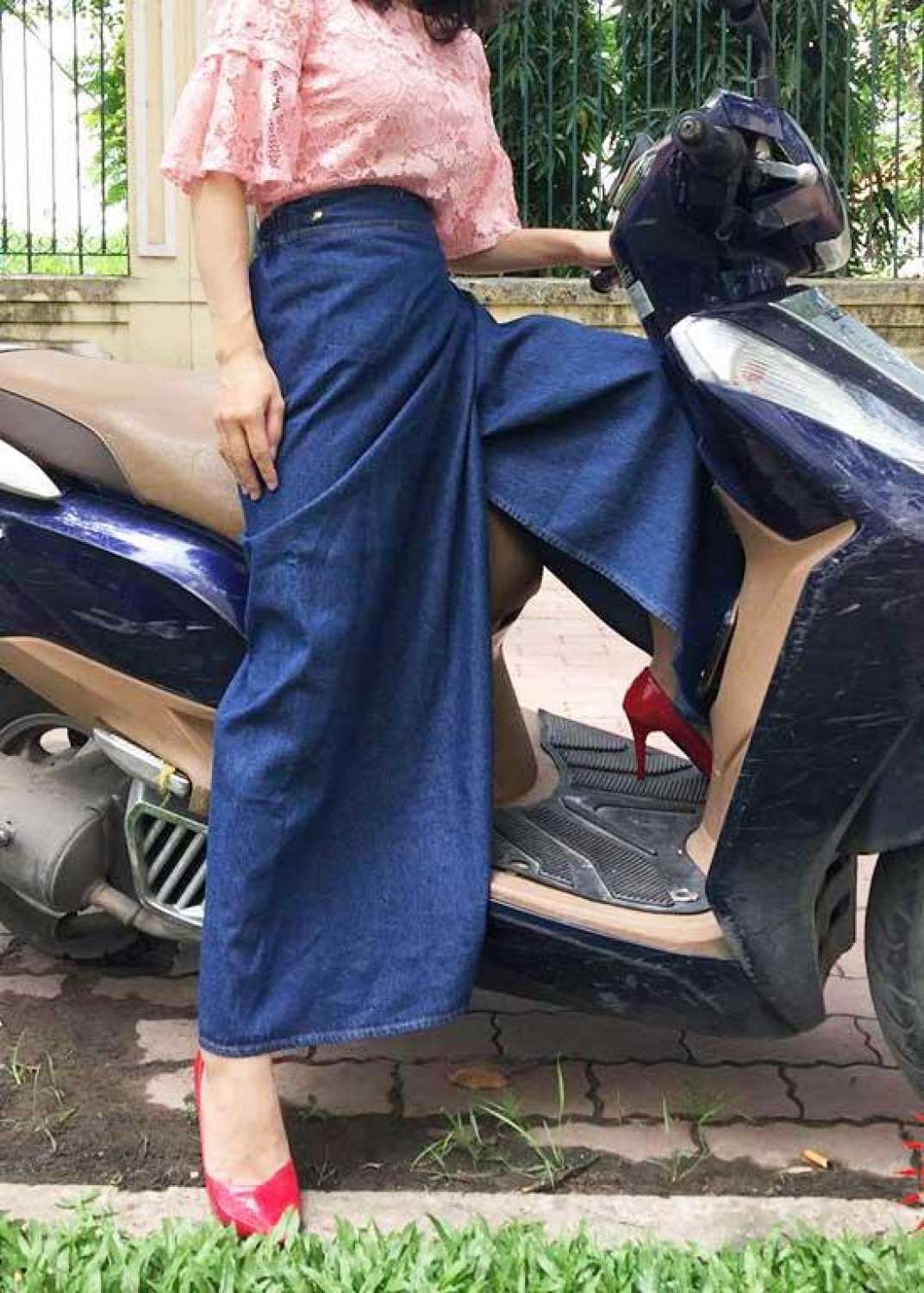 [HCM]QUẦN CHỐNG NẮNG JEAN MẶC ĐƯỢC 2 DẠNG VÁY HOẶC QUẦN đủ size