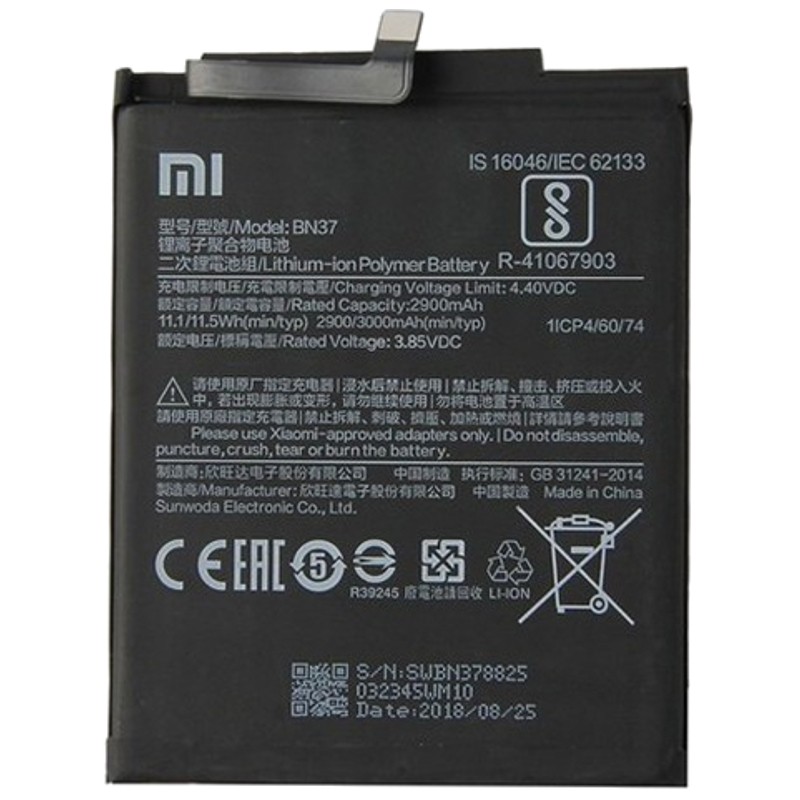 Pin xiaomi redmi 6 bn37