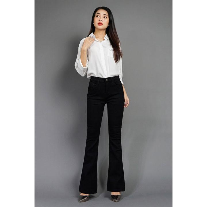[HCM]Quần jean ống bass đen trơn