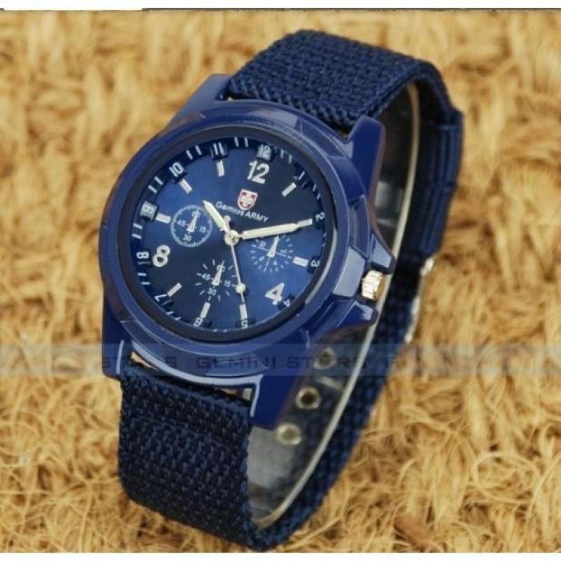 Đồng hồ thời trang nam nữ Army dây màu xanh dương MS677