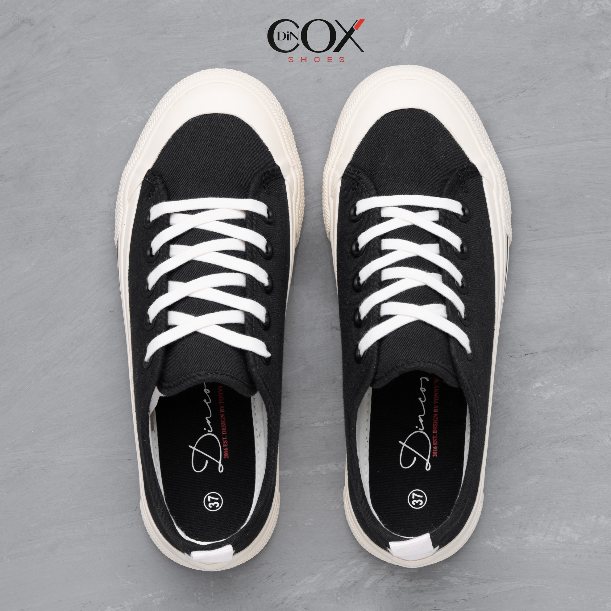 Giày Sneaker Unisex DINCOX Vải Canvas C20 BLACK