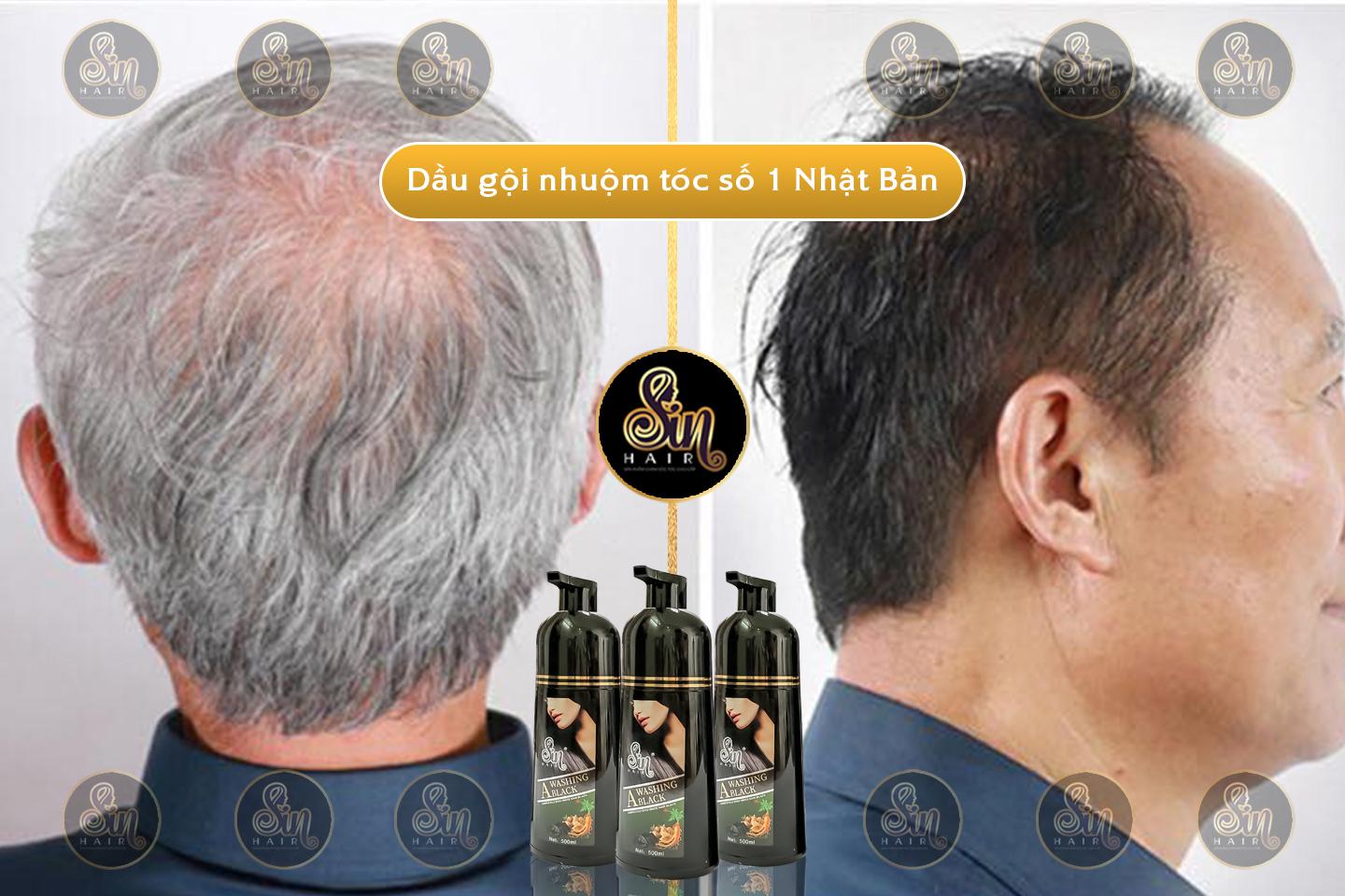 DẦU GỘI NHÂN SÂM PHỦ TÓC BẠC SIN HAIR - NHẬT BẢN