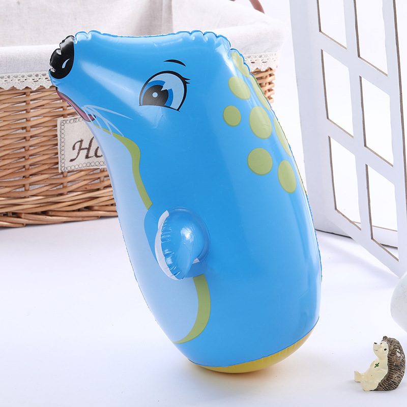Lật Đật Bơm Hơi 33cm, Đồ Chơi Bơm Hơi Hình Con Vật (Có Túi Cát)