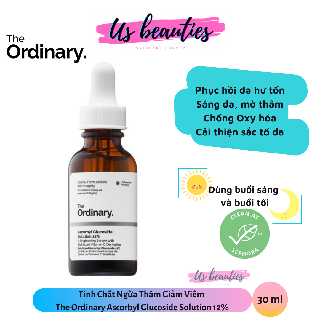 Tinh Chất Ngừa Thâm Giảm Viêm The Ordinary Ascorbyl Glucoside Solution 12% 30ml [Bill Mỹ]