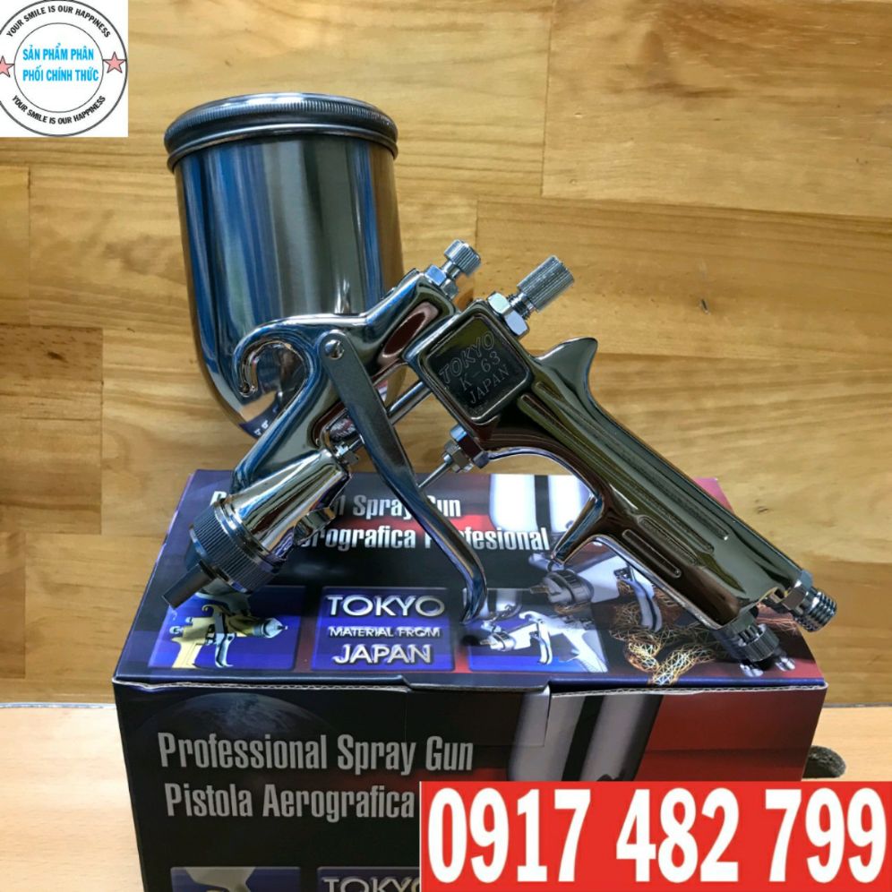 Dụng cụ phun sơn ô tô và phủ bóng pu k63 tokyo béc phun - 1.5mm