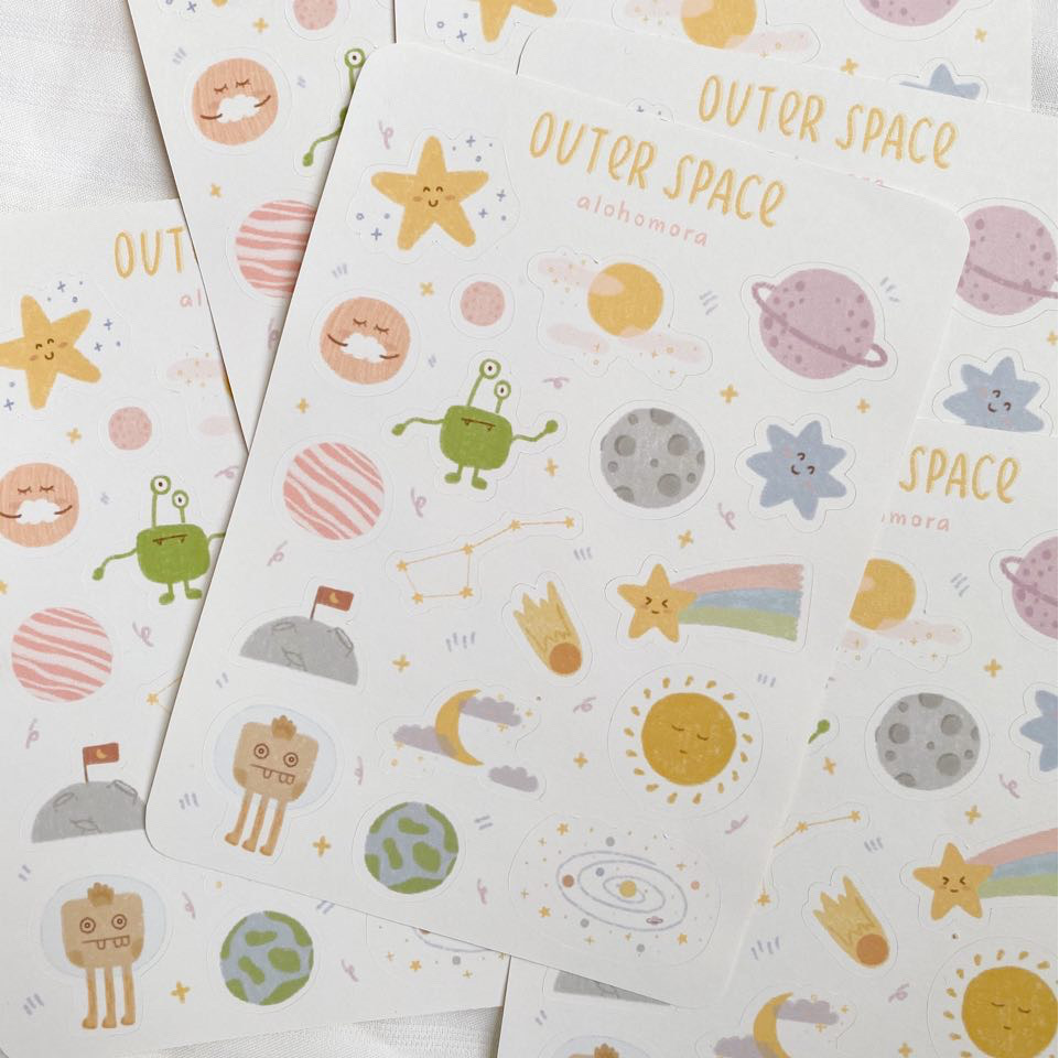 Hình dán chủ đề vũ trụ l space sticker sheet