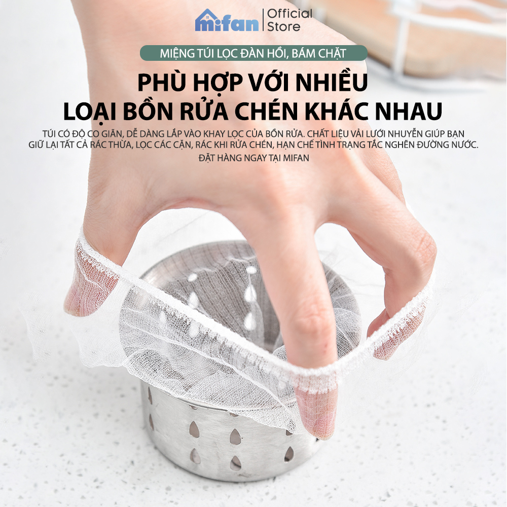100 Túi Lọc Rác Bồn Rửa Chén Bát - Siêu Rẻ