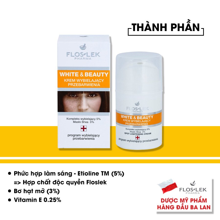 [CHÍNH HÃNG] Kem dưỡng trắng da mờ thâm nám Floslek
