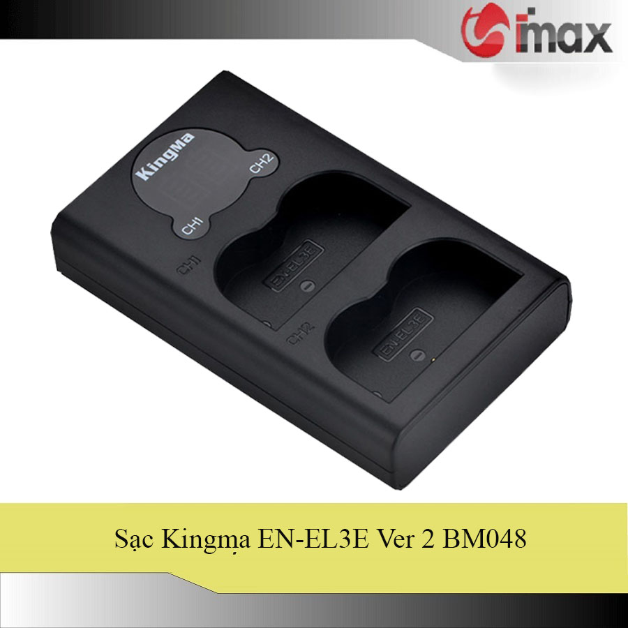 Sạc đôi kingma en-el3e có vạch hiển thị