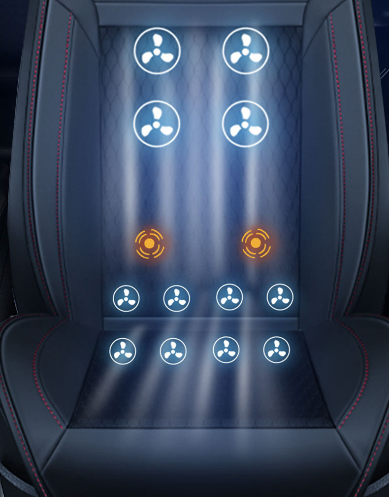 Đệm thông hơi 16 quạt gió kèm massage lưng cho ghế xe ô tô - đệm massage trên ô tô