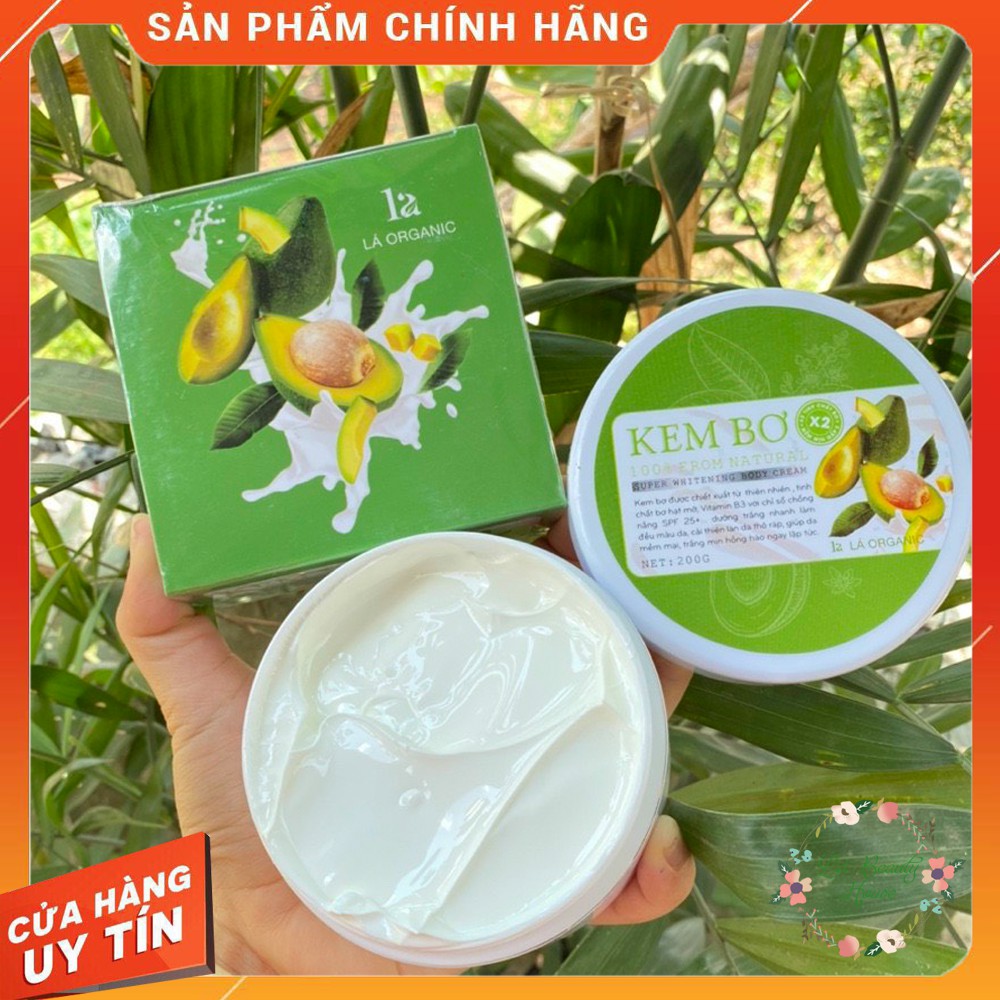 Kem body bơ lá organic 2020 siêu dưỡng trắng