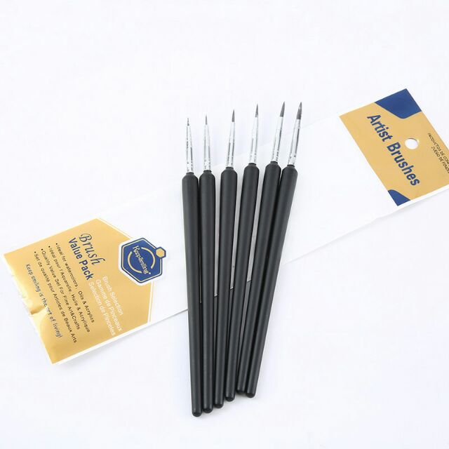 Bộ 6 Bút Lông Cọ Vẽ Tỉa Nét Siêu Nhỏ Keep Smilling