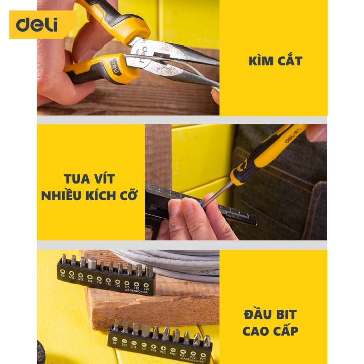 Bộ Dụng Cụ Sửa Đa Năng 116 Chi Tiết Deli Cao Cấp Chính Hãng - Sử Dụng Nhiều Mục Đích, An Toàn, TIện Lợi - DL5973 - Hình ảnh 9
