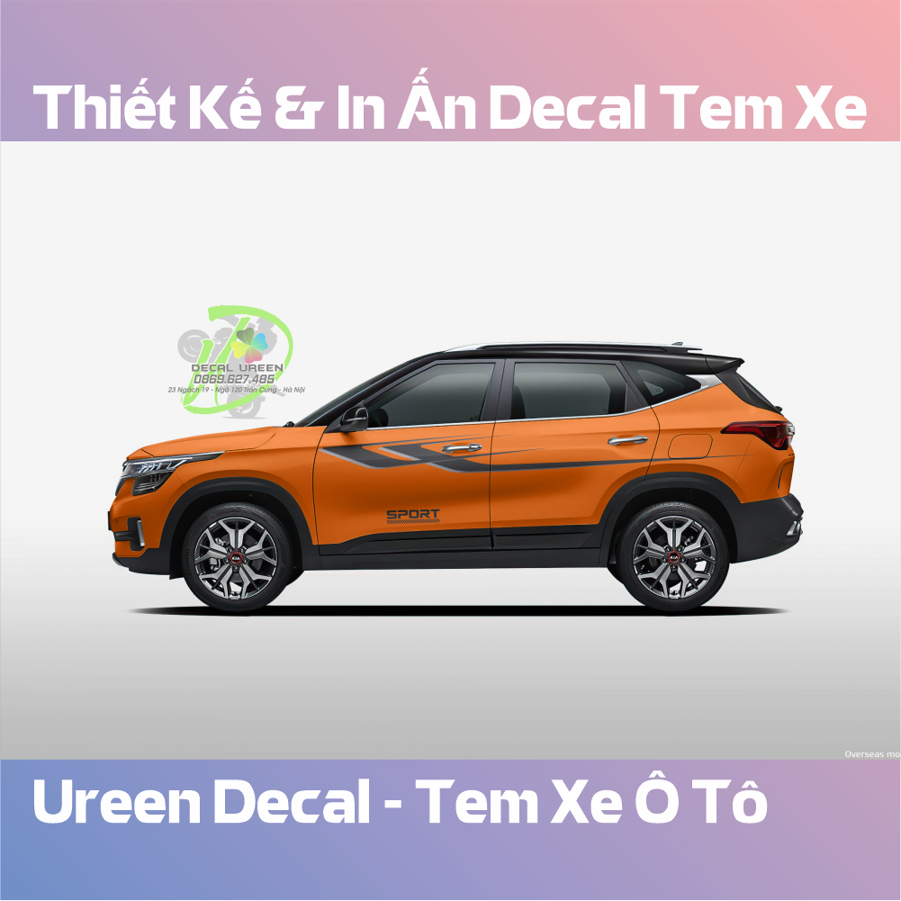 Tem xe seltos mẫu 002 - tem xe ô tô đơn giản, độc đẹp