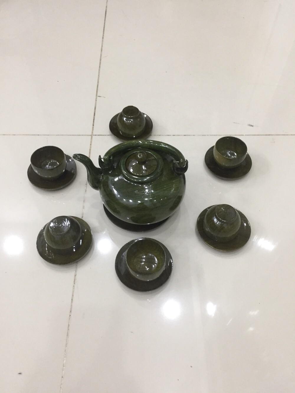 [HCM]Bộ bình trà gỗ đổi màu gồm 1 bình 6 tách và đĩa