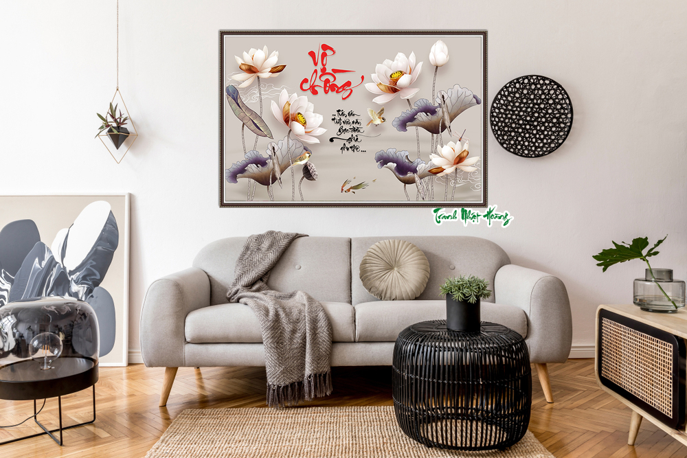 Tranh 3D dán tường mẫu Hoa trang trí nhà